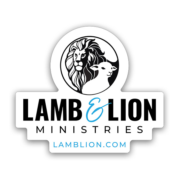 Lamb and Lion Logo Sticker